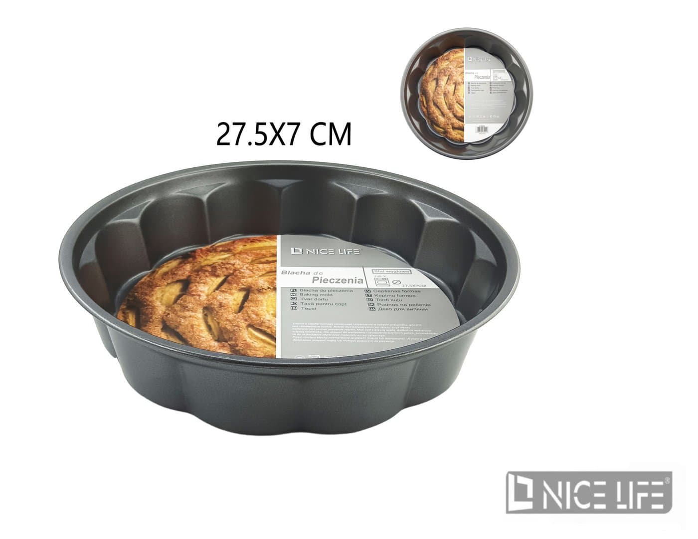 Forma do pieczenia ciast okrągła z karbowanymi bokami