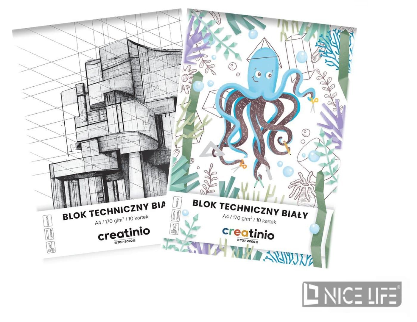Blok techniczny CREATINO A4/10k. biały