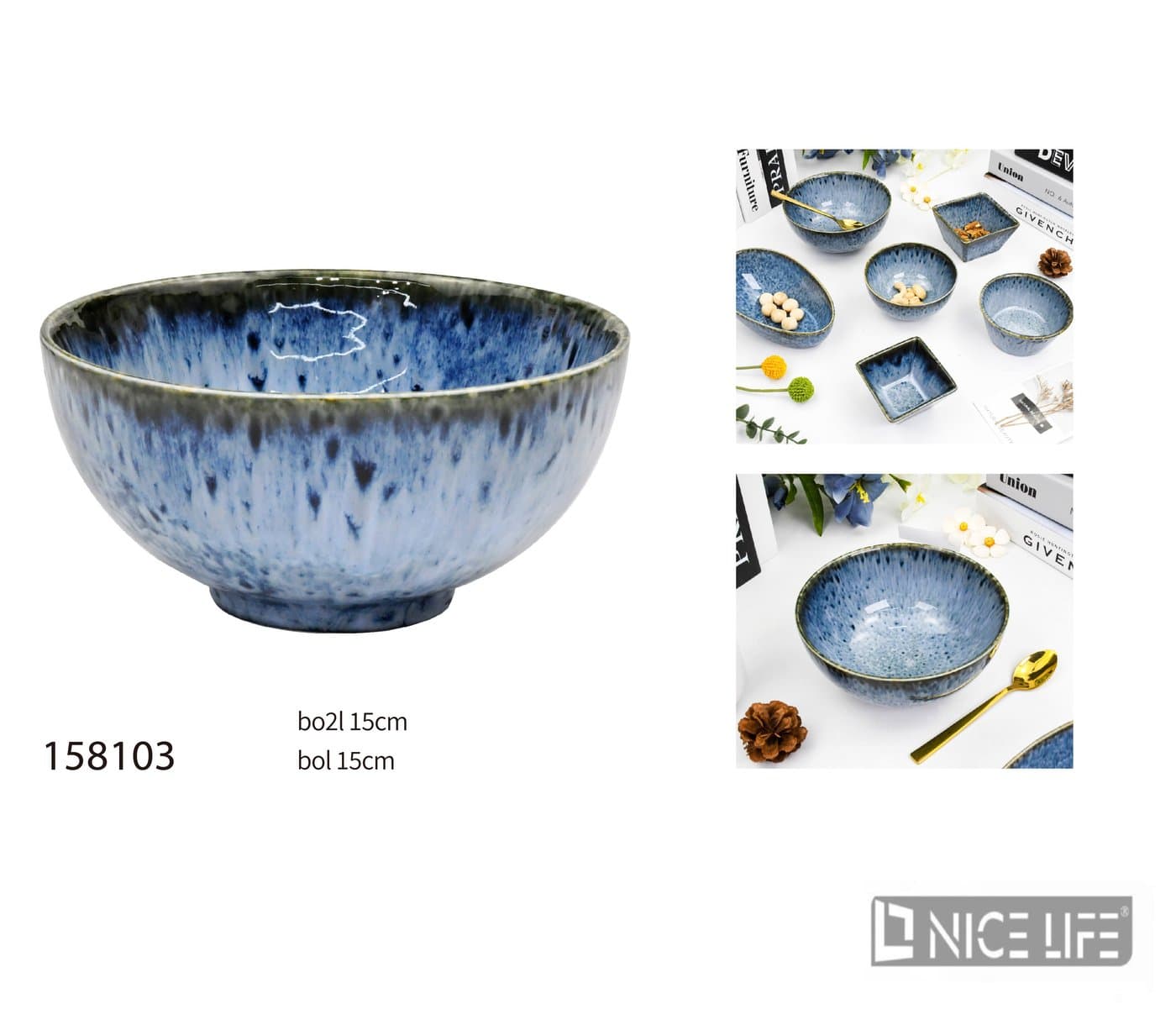Miska ceramiczna niebieska, 15