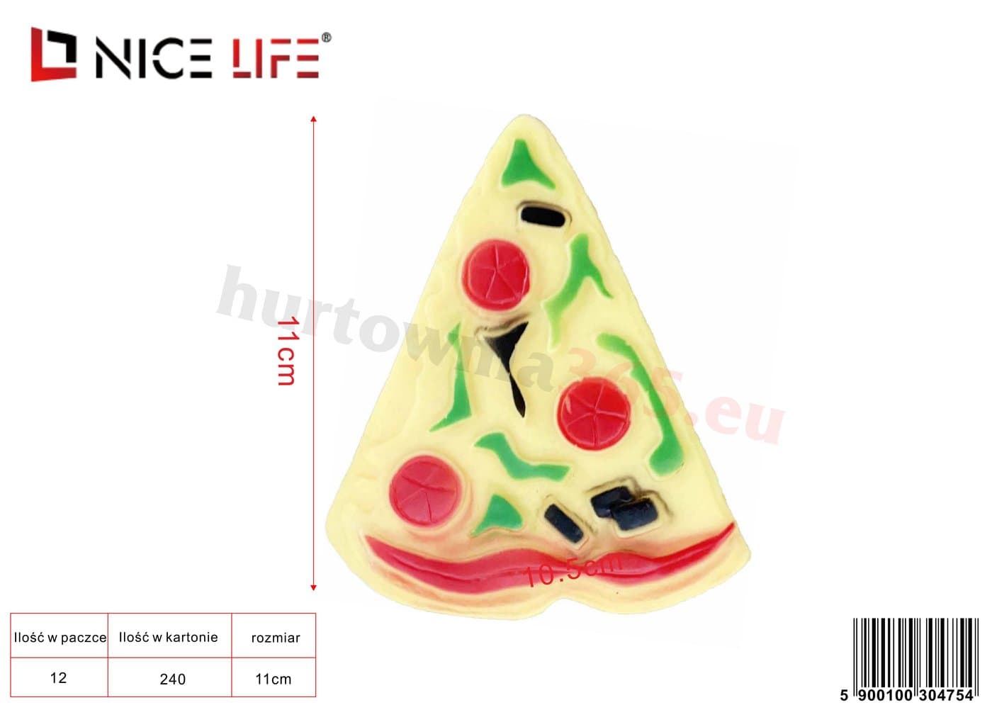 Gumowy gryzak dla psa kawałek pizzy