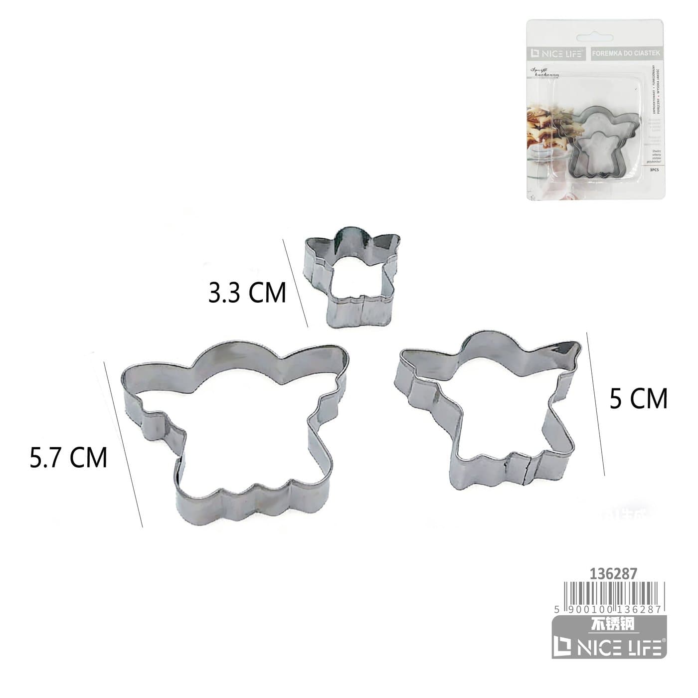 Foremki do ciastek metalowe w kształcie aniołka