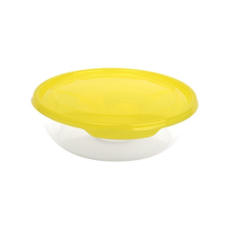 Pojemnik na żywność płaski okrągły plastikowy z pokrywką