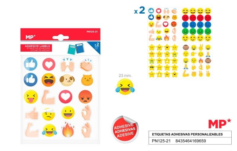 Naklejki obrazkowe z emotikonami, dłońmi i gwiazdkami
