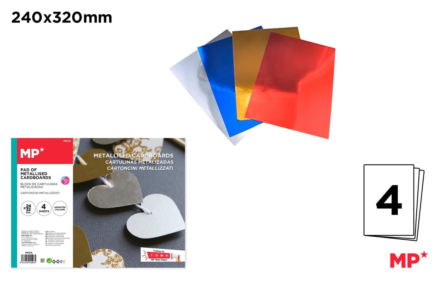 Blok techniczny metalizowany 32 x 24 cm