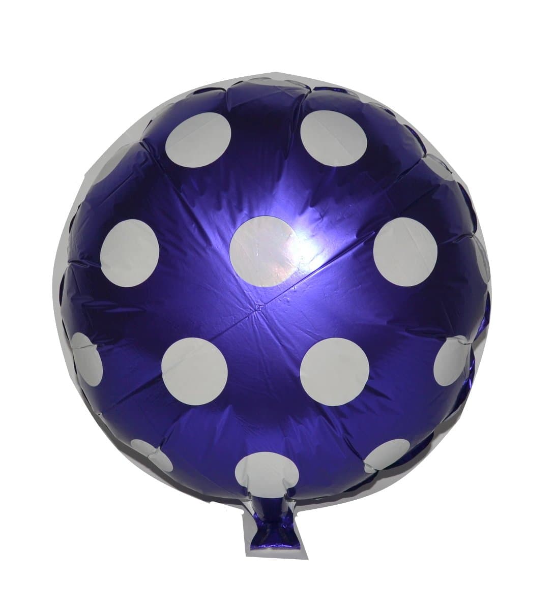 Balon foliowy okrągły granatowy w białe kropki