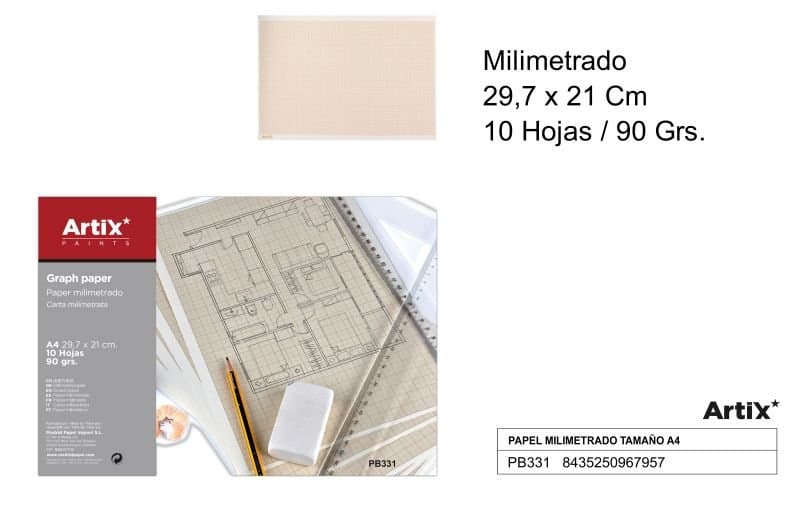 Papier milimetrowy A4 10 kartek ARTIX