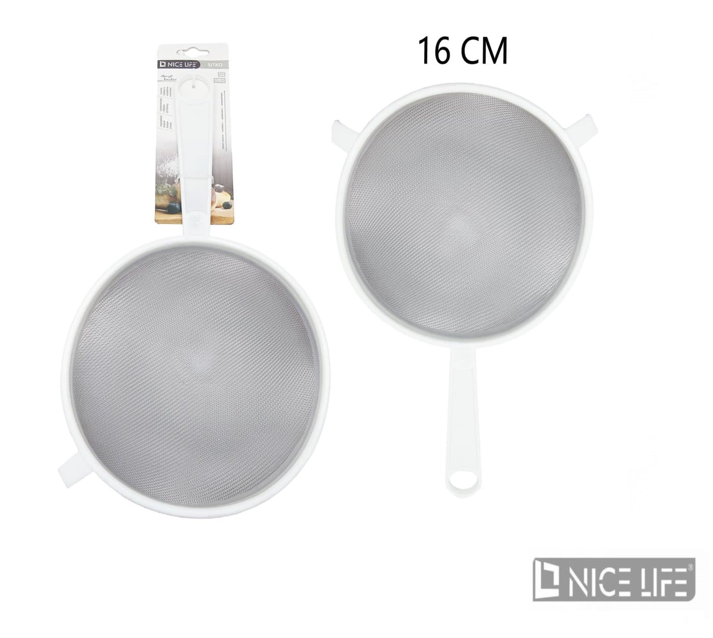 Sitko okrągłe z białą plastikową oprawą