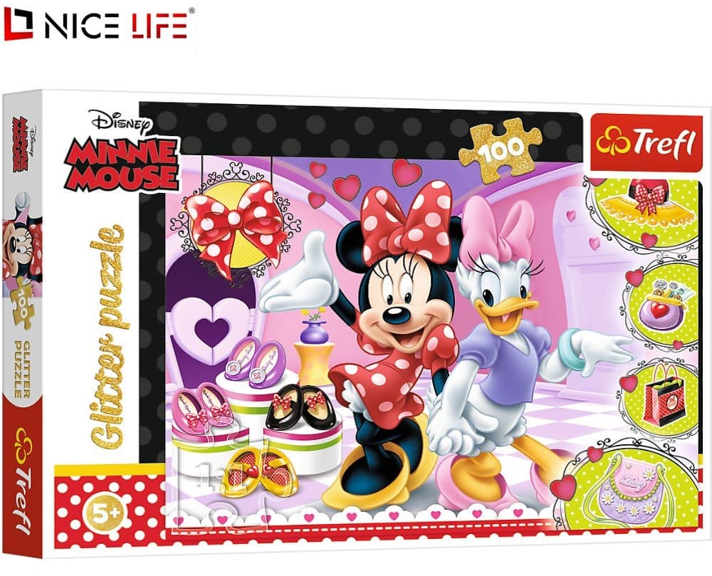 PUZZLE 100 MINNIE I BŁYSKOTKI GLITTER