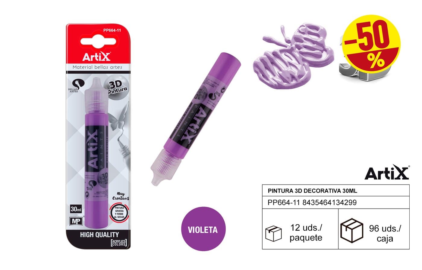 Farba dekoracyjna 3D 30 ml fioletowa