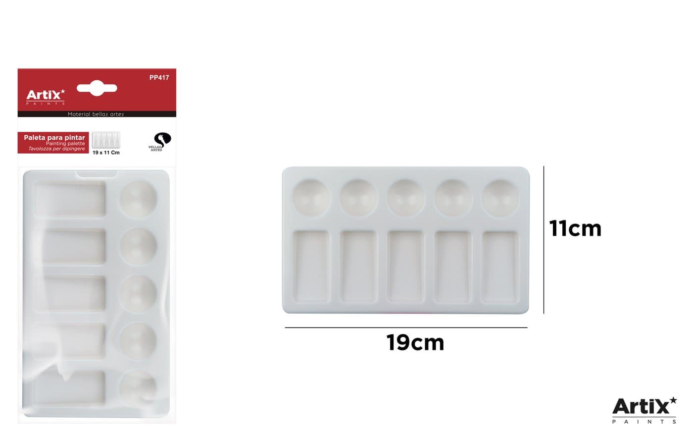 Paleta malarska z tworzywa sztucznego biała prostokątna