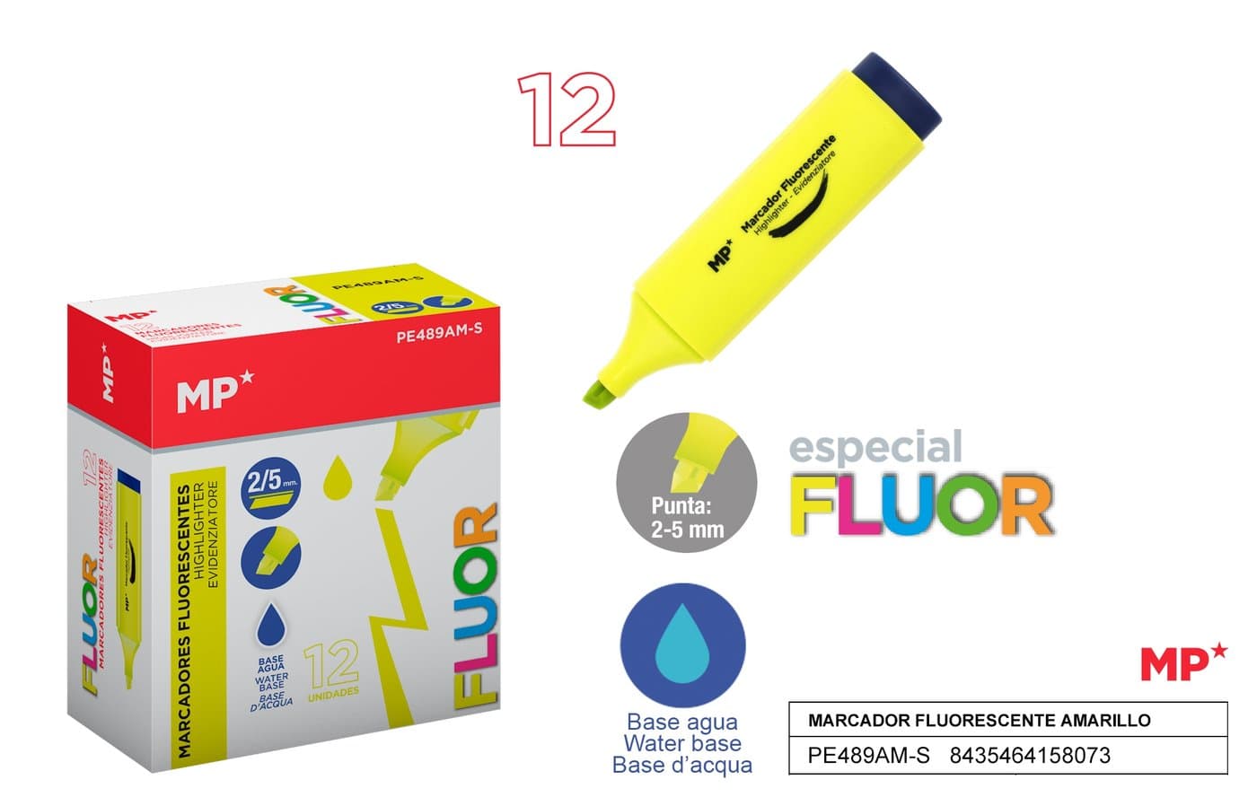 Zakreślacz fluorescencyjny z żółtą obudową 2–5 mm