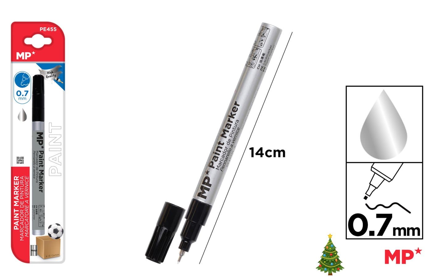 Marker olejowy srebrny 0.7MM