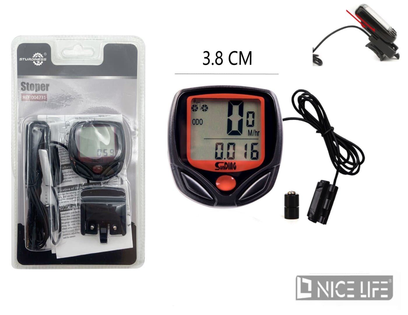 Licznik rowerowy elektroniczny czarny przewodowy
