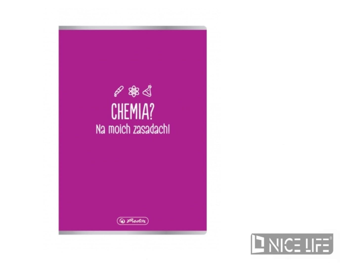 Zeszyt w kratkę A5, 60 kartek, do chemii, fioletowy