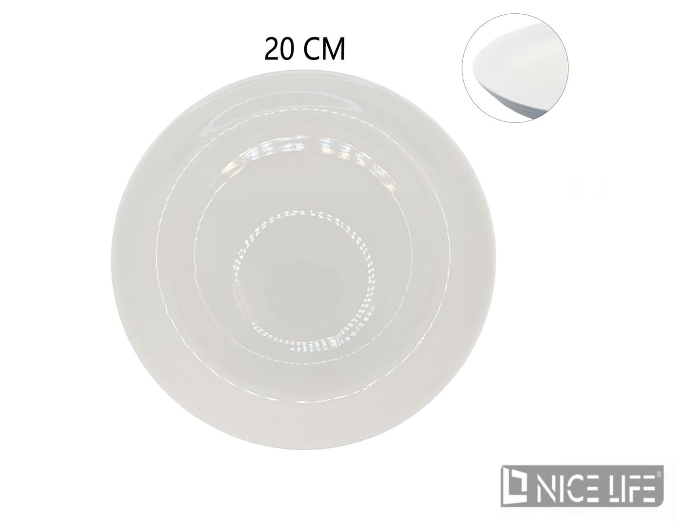 Talerz ceramiczny biały okrągły z lekko uniesionym rantem