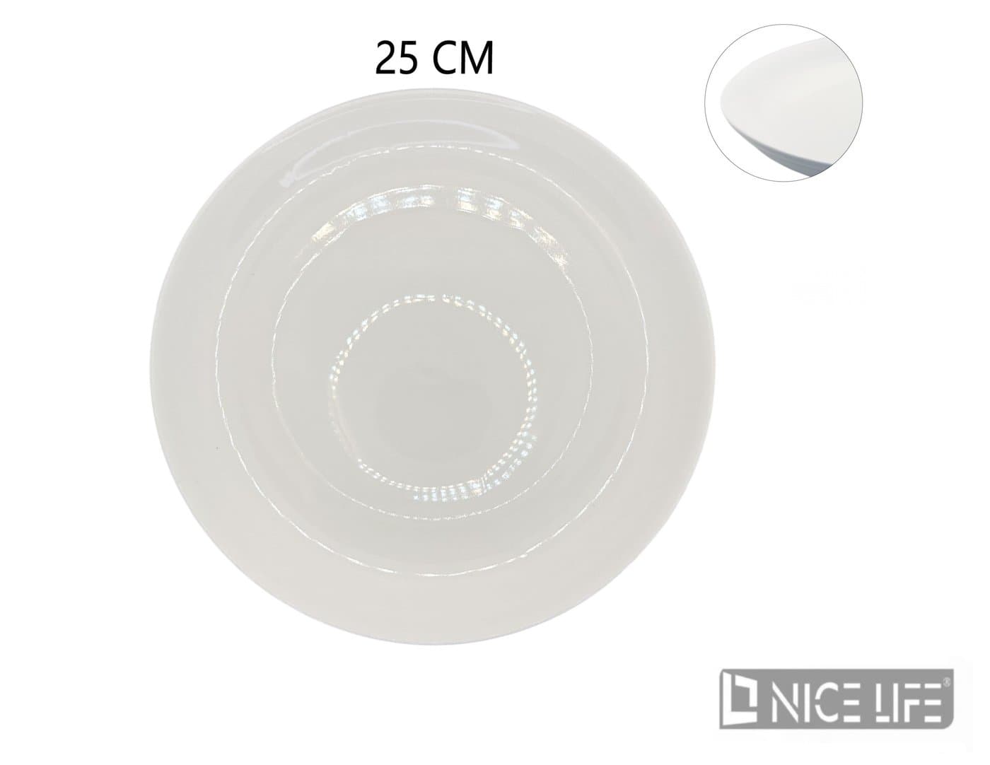 Talerz głęboki biały ceramiczny okrągły z wysokim rantem