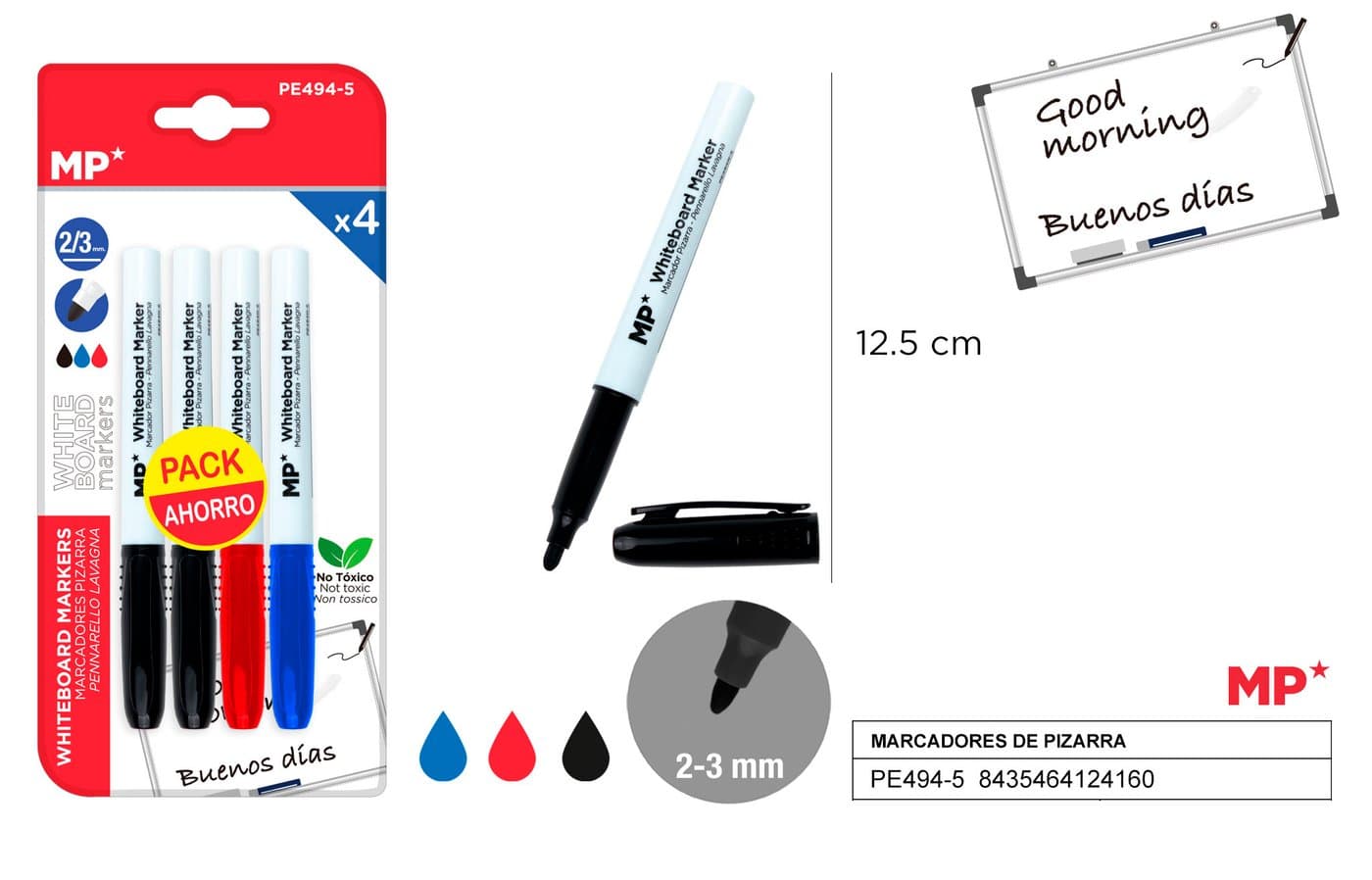 Marker do tablic 4 sztopakowanie MIX 2-3MM MP
