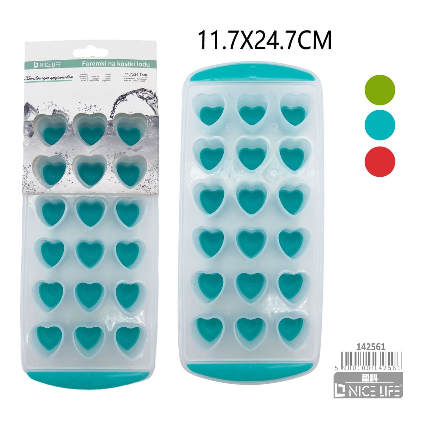Forma do kostek lodu w kształcie serc plastikowa