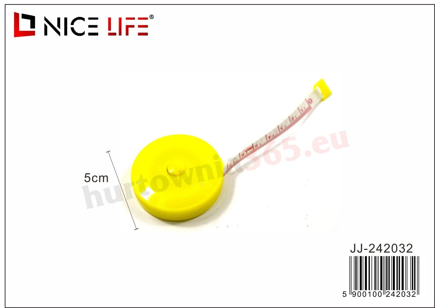 Miarka krawiecka zwijana w plastikowej obudowie