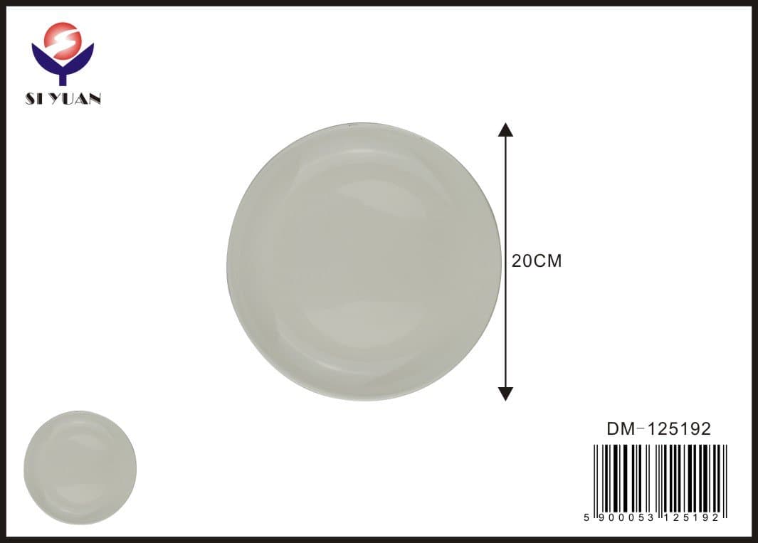 Talerz ceramiczny biały okrągły z lekko uniesionym rantem