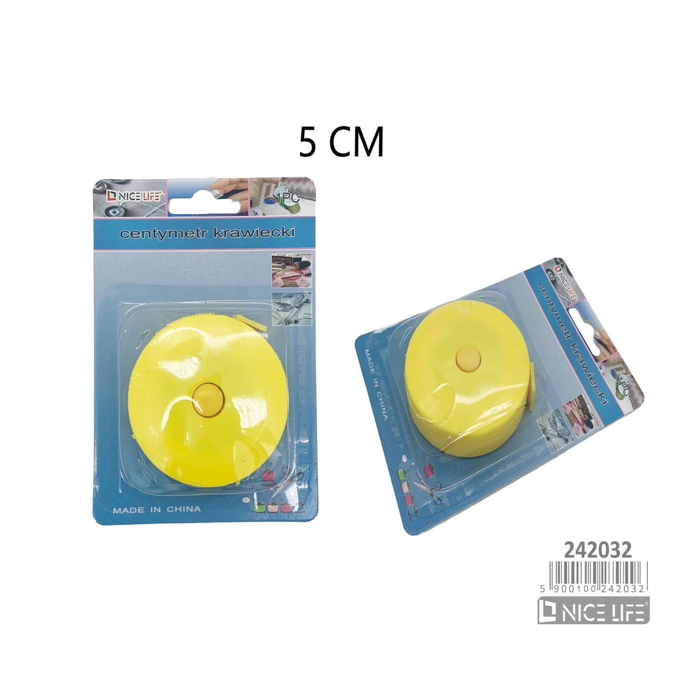 Miarka krawiecka zwijana w plastikowej obudowie