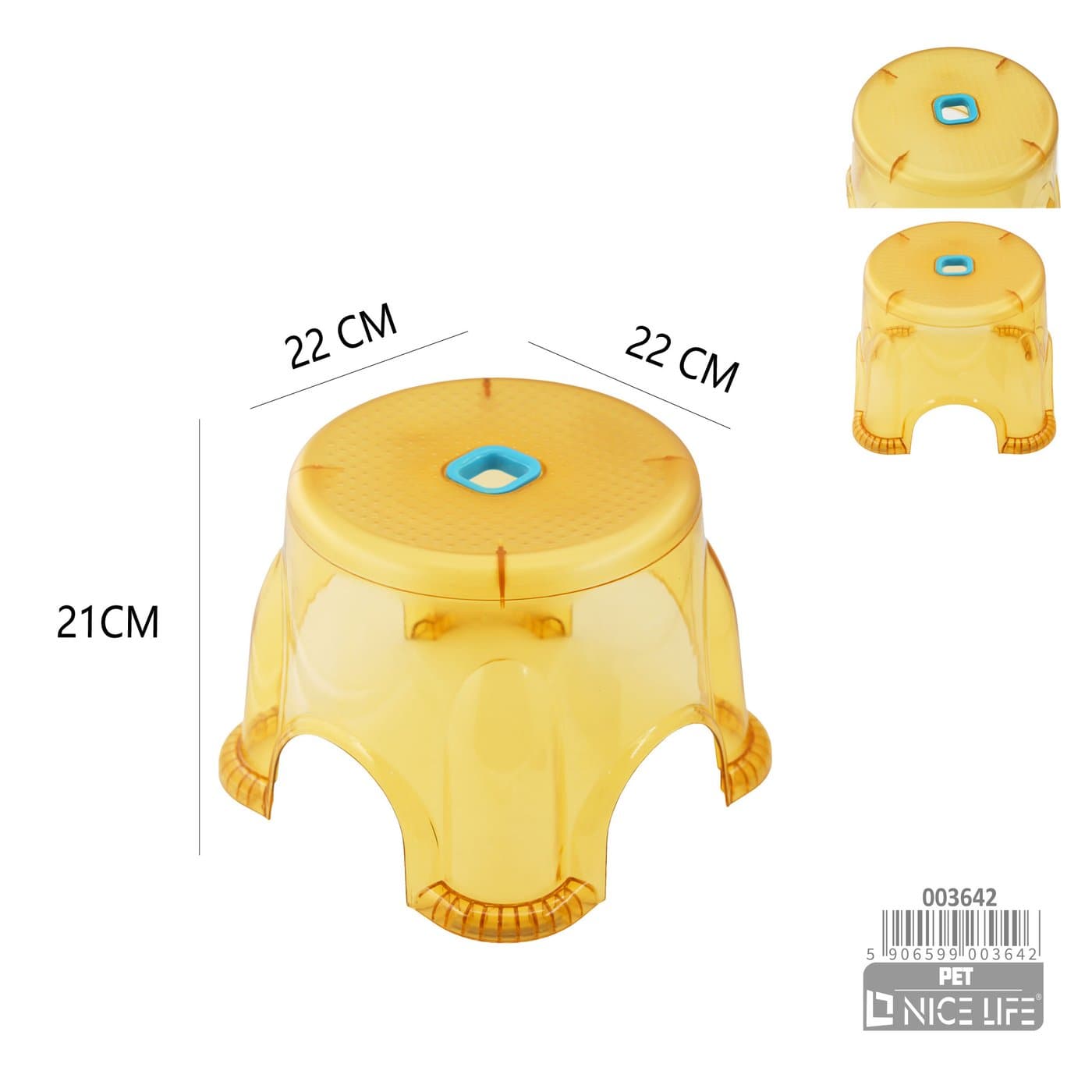 Taboret plastikowy transparentny