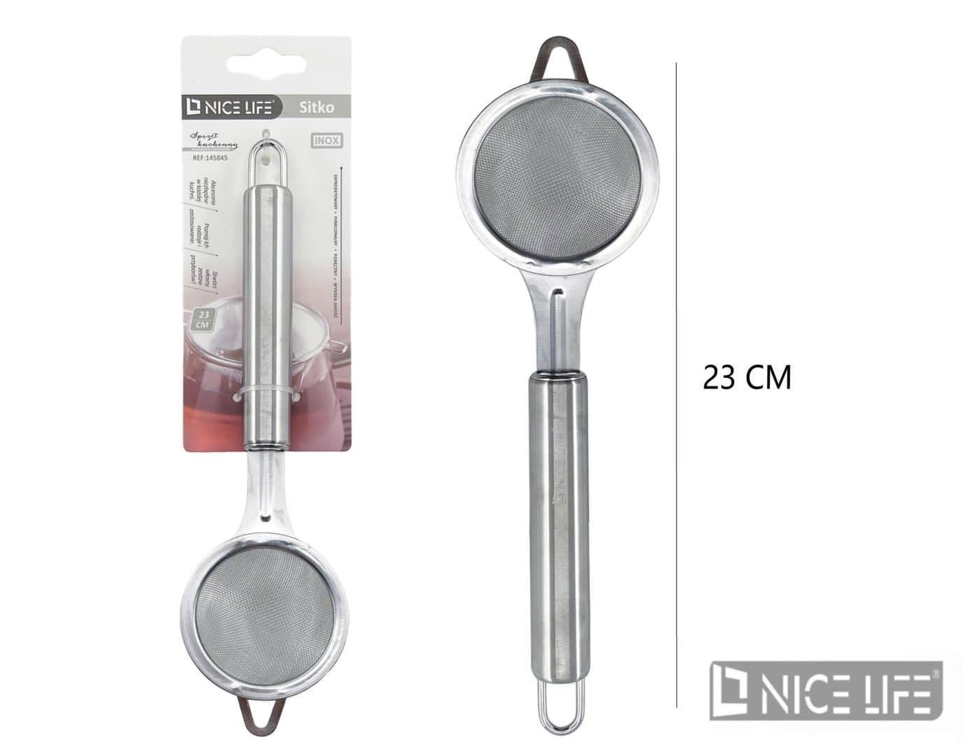 Sitko kuchenne metalowe z metalowym uchwytem