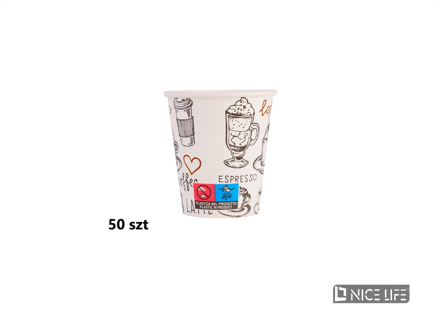 Kubeczki papierowe 150 ml (50 szt) - LATTE