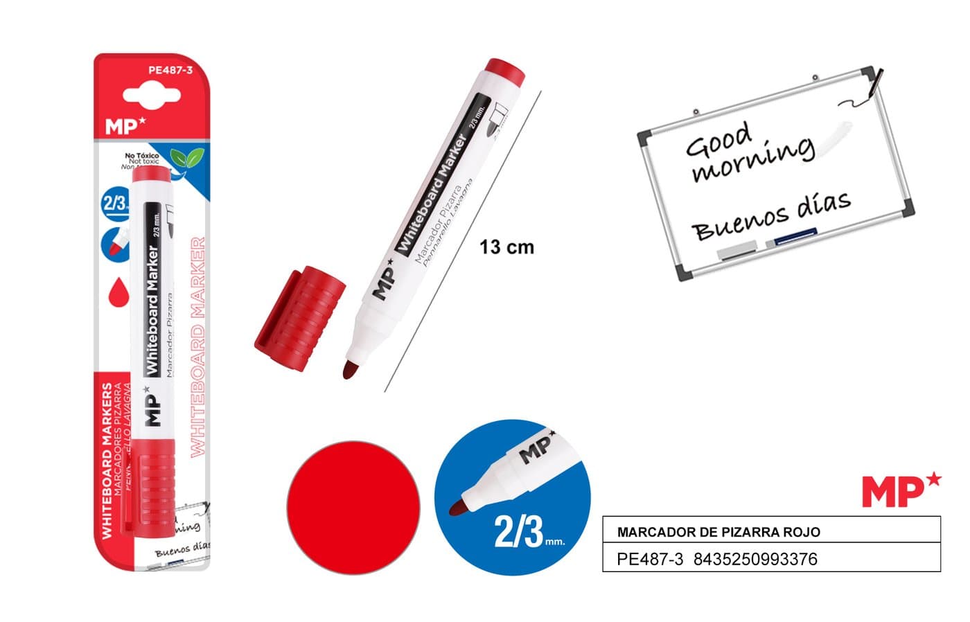 Marker do tablic czerwony 2-3MM MP