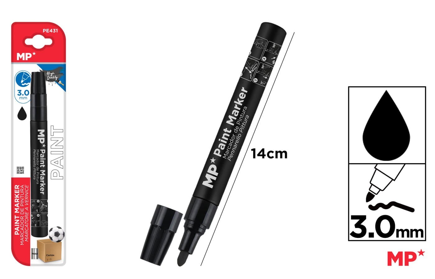 Marker olejowy czarny 3.0MM