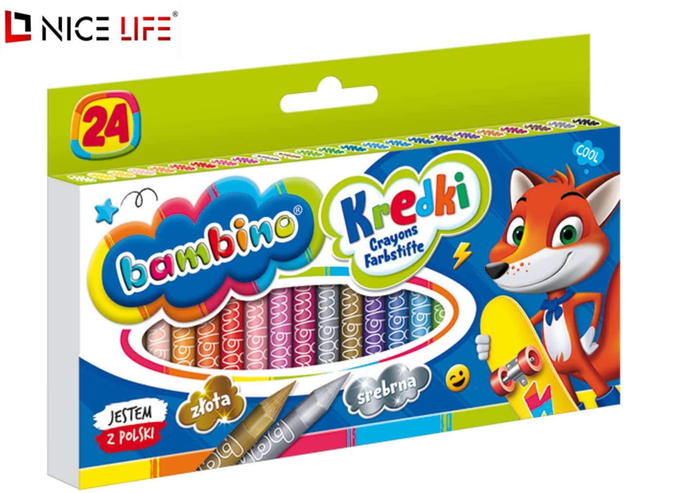 Kredki świecowe BAMBINO 24 kol.