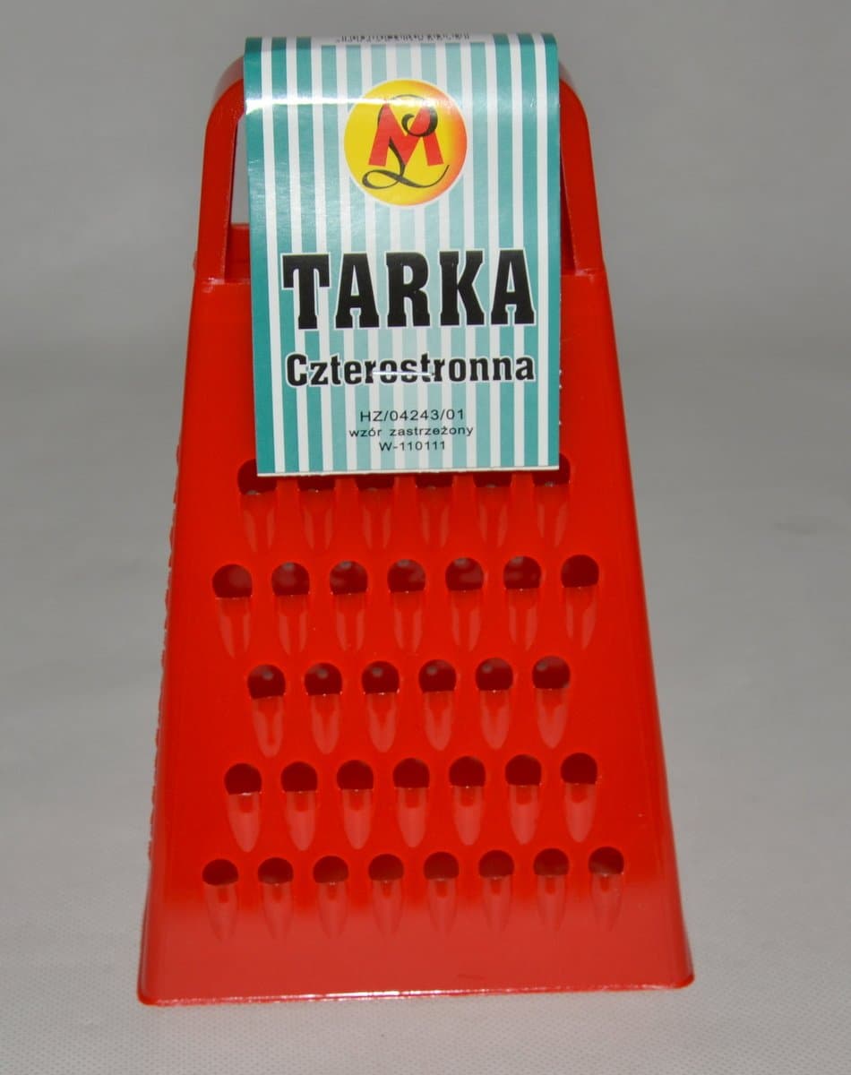 Tarka czworoboczna z plastikowym korpusem i metalowymi tarkami