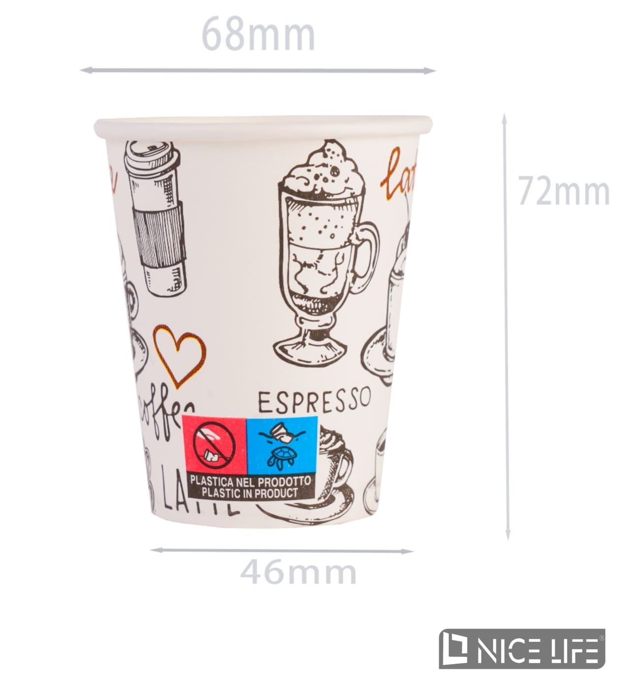 Kubeczki papierowe 150 ml (50 szt) - LATTE