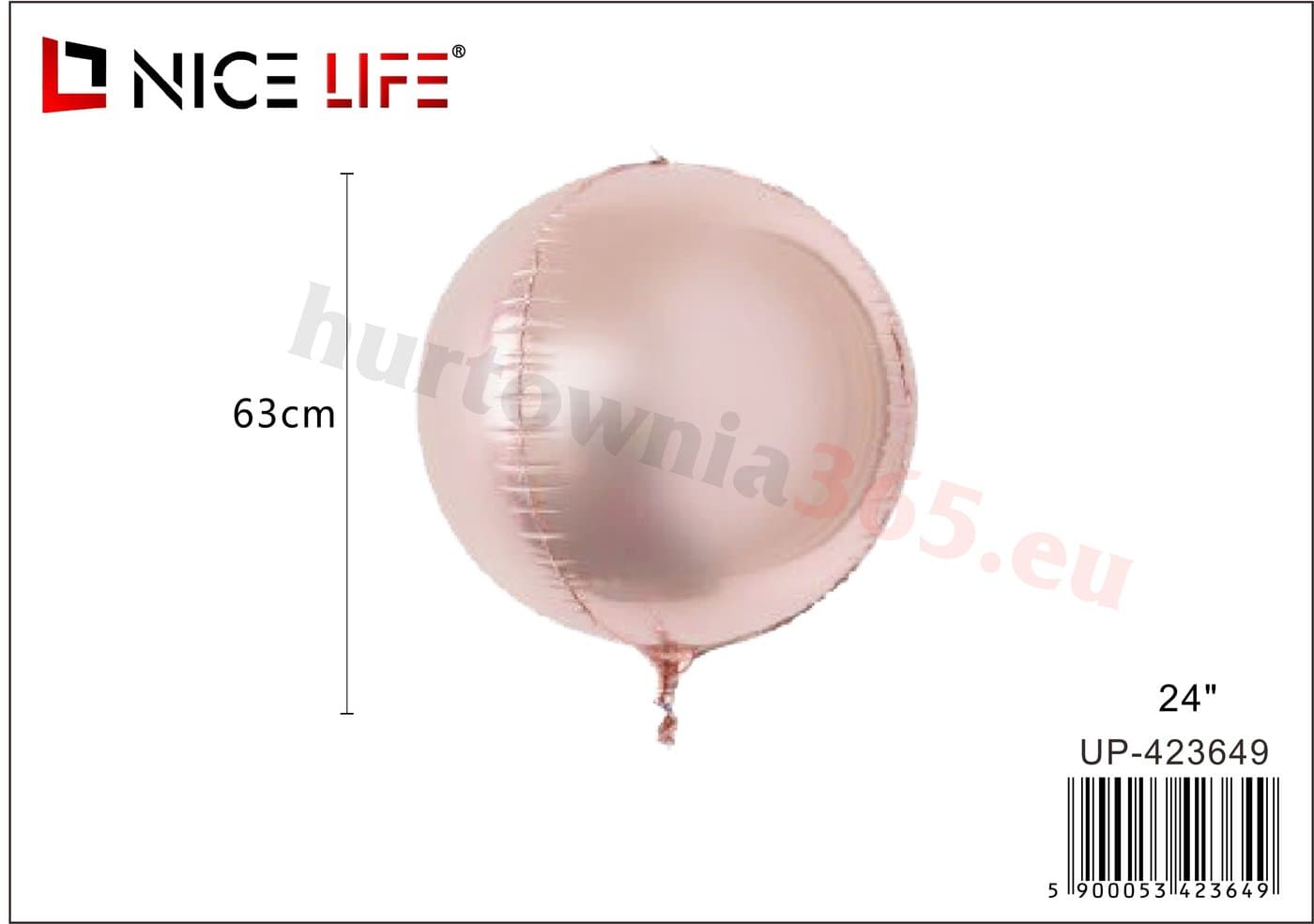 Balon foliowy okrągły różowozłoty błyszczący