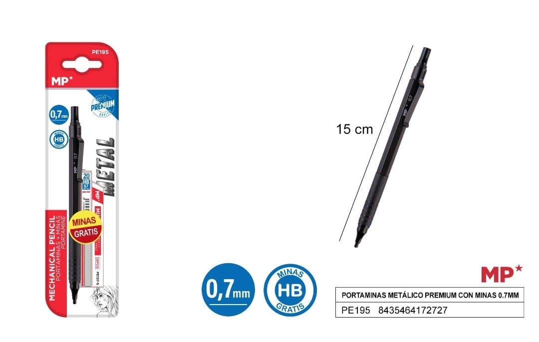 Ołówek automatyczny z rysikiem 0,5 mm, czarny