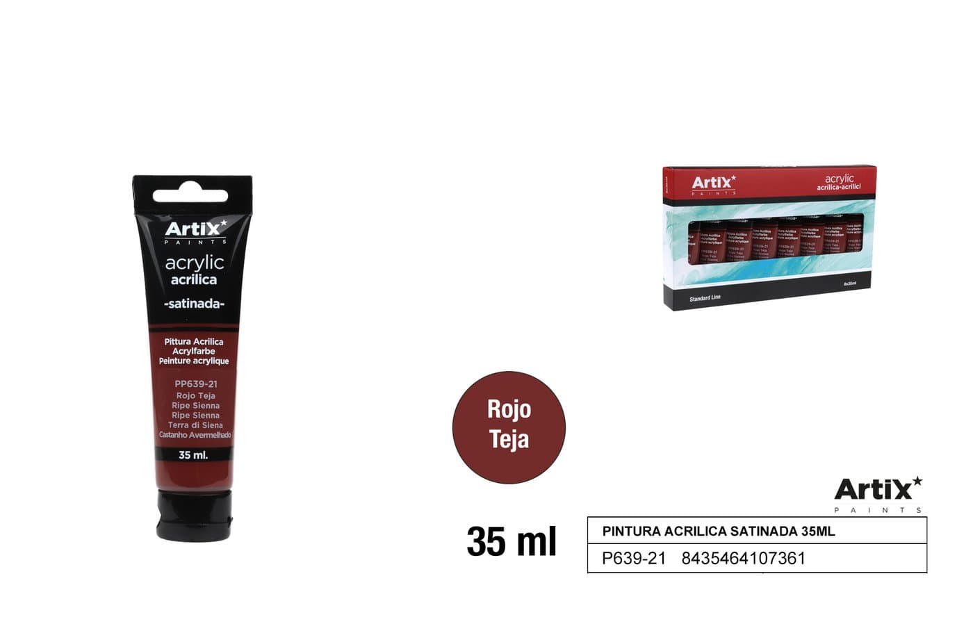 Farba akrylowa ceglastoczerwona 35 ml