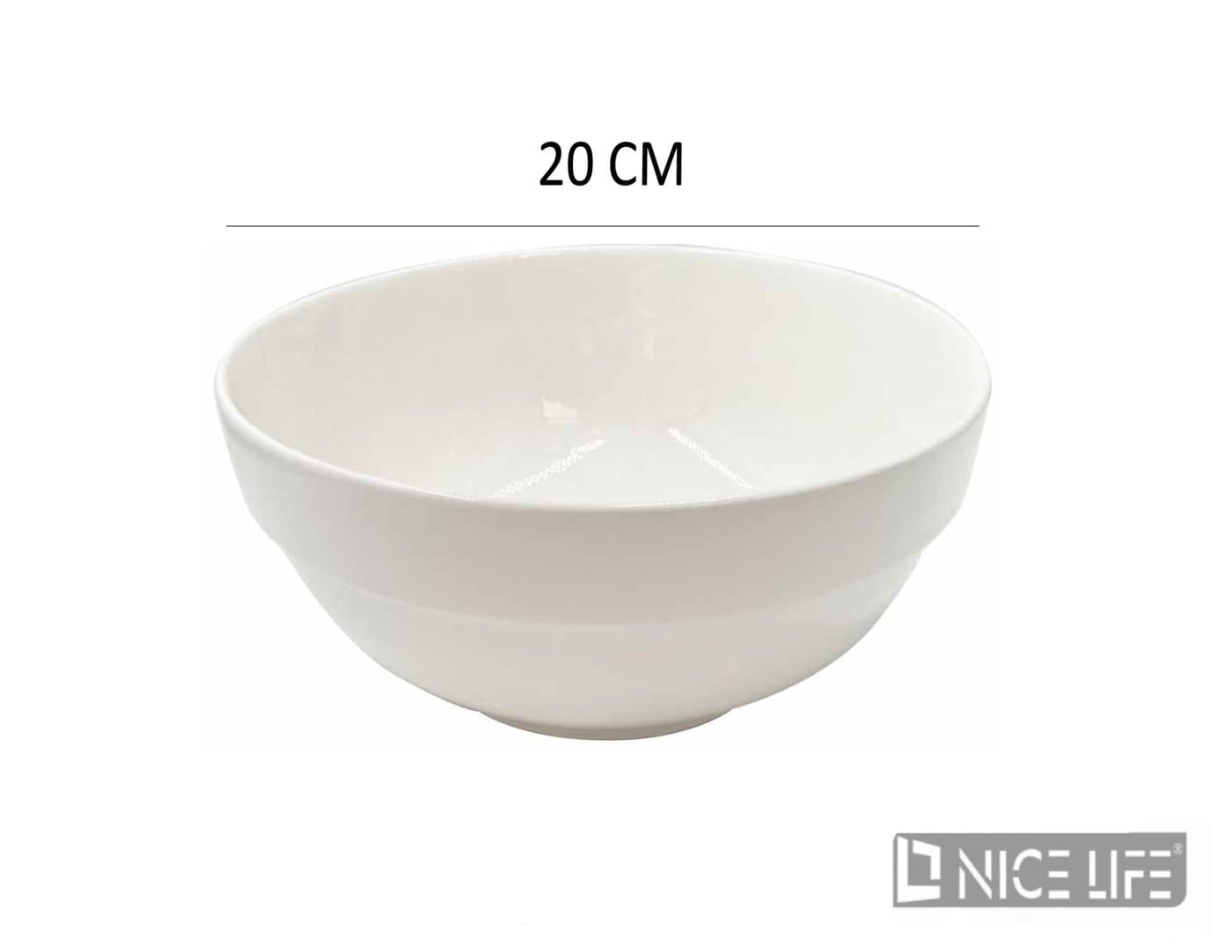 Salaterka ceramiczna biała z szeroką gładką czaszą