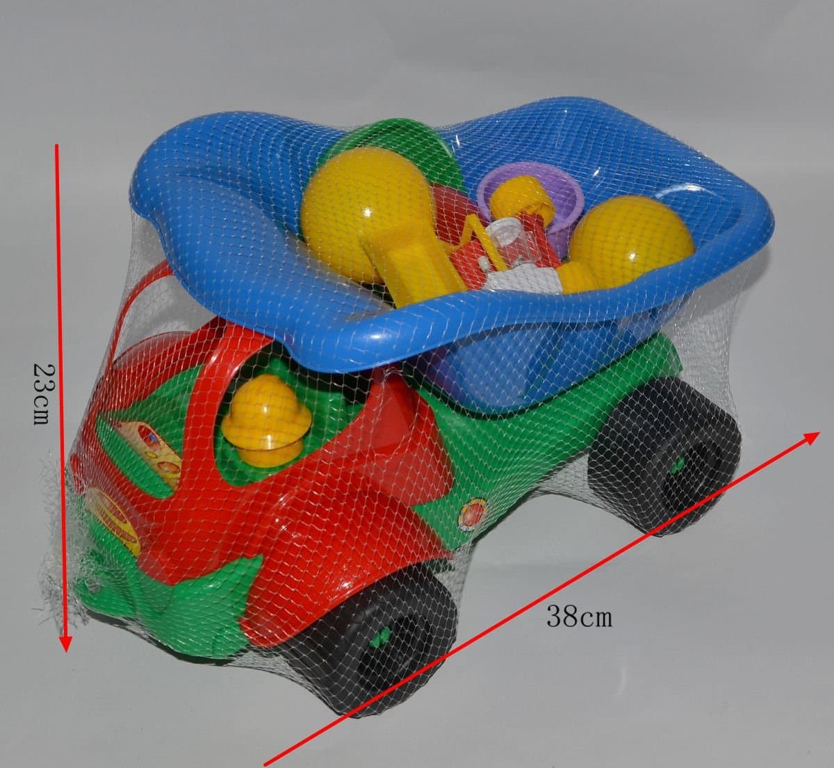 Wywrotka zabawkowa plastikowa z akcesoriami do piasku