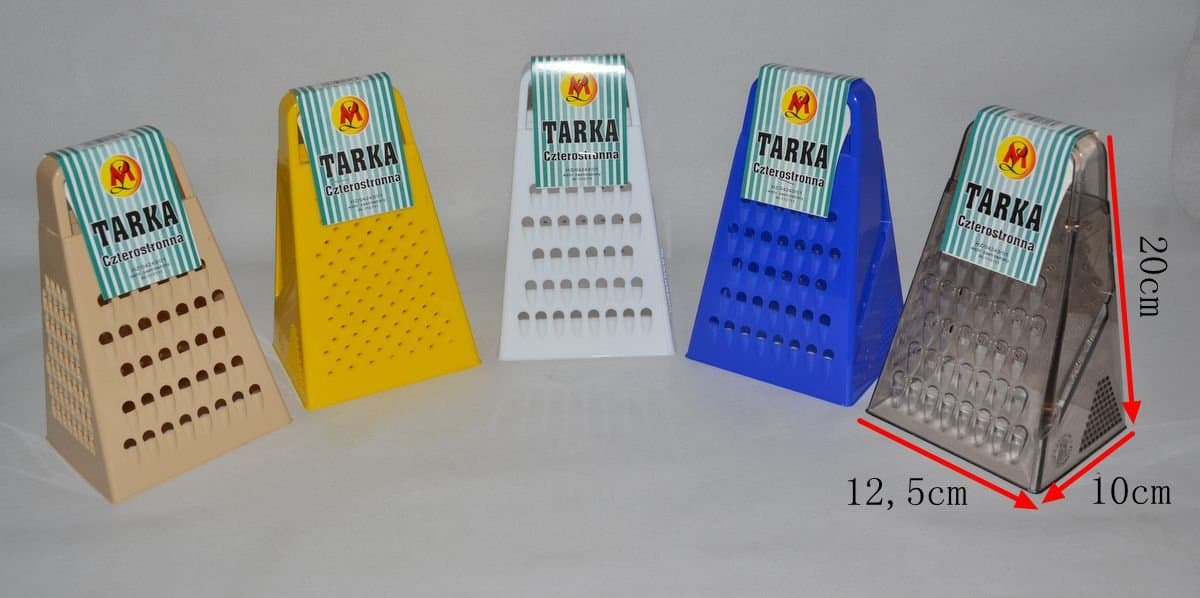 Tarka czworoboczna z plastikowym korpusem i metalowymi tarkami