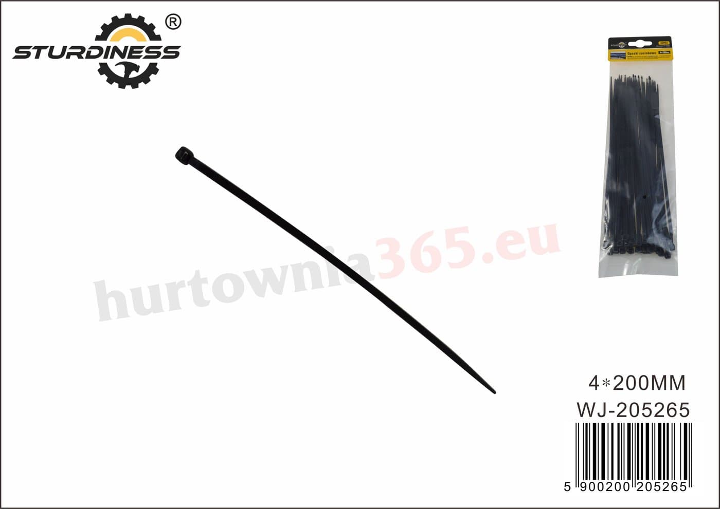 Paski plastikowe czarne do spinania przewodów i mocowania elementów