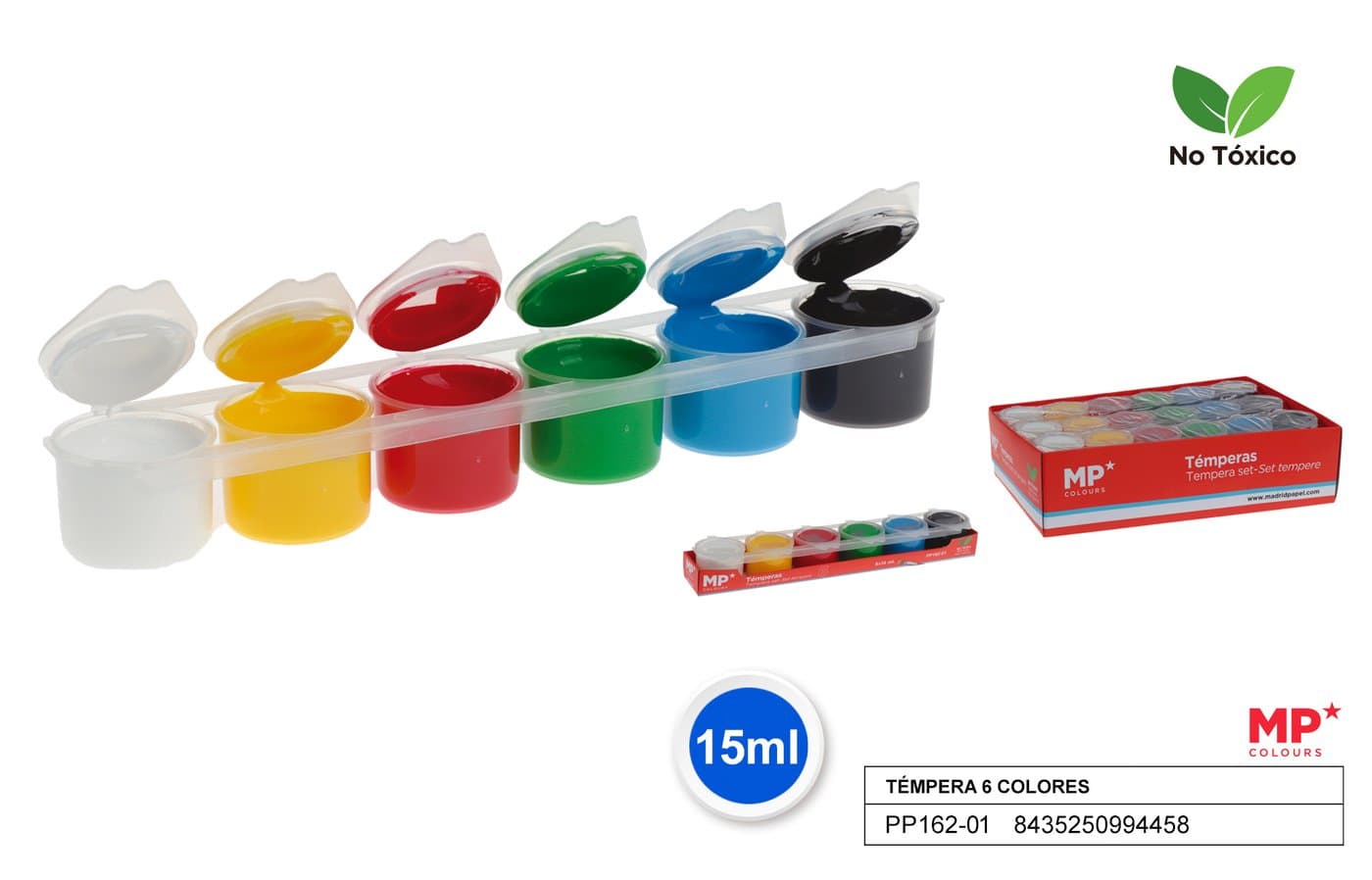 Farba plakatowa tempera 6 Kol. X 15Ml