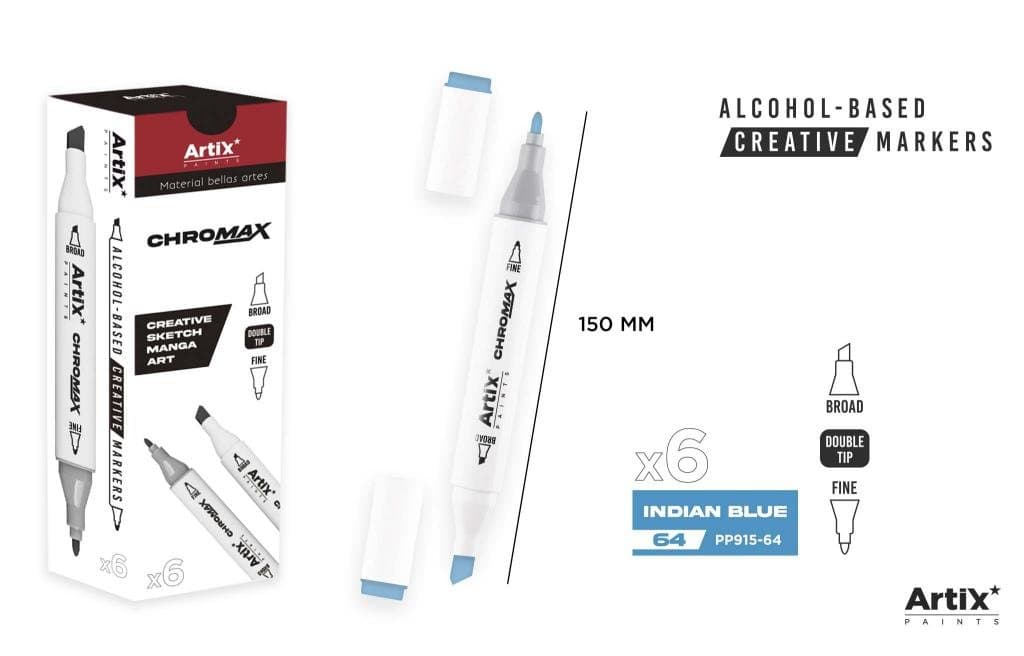 Markery kreatywne jasnoniebieskie z końcówką szeroką i cienką