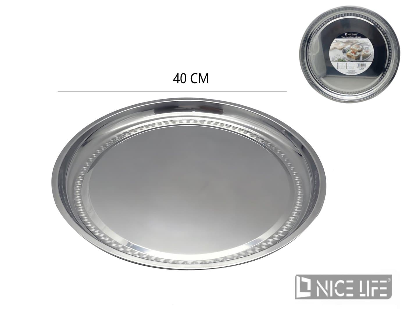 Taca metalowa okrągła 40 cm