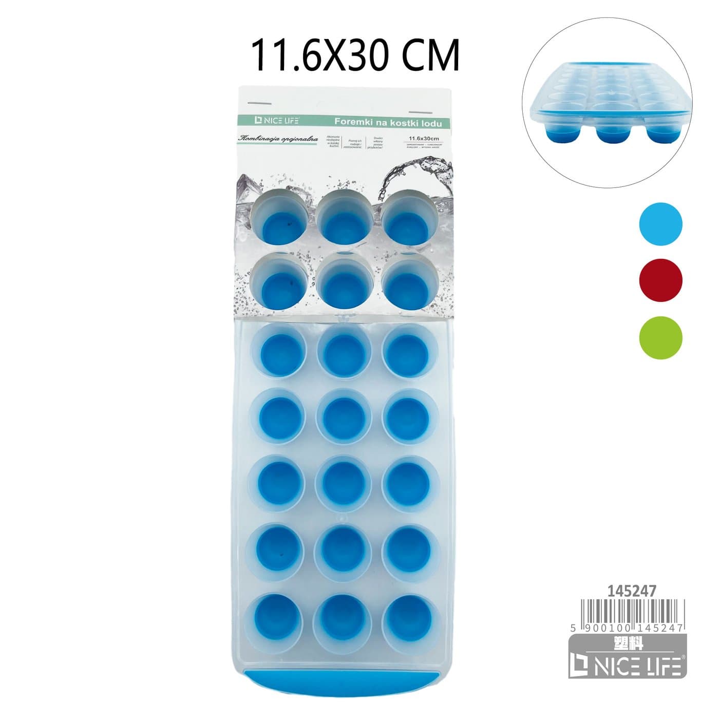 Forma do kostek lodu okrągła plastikowa