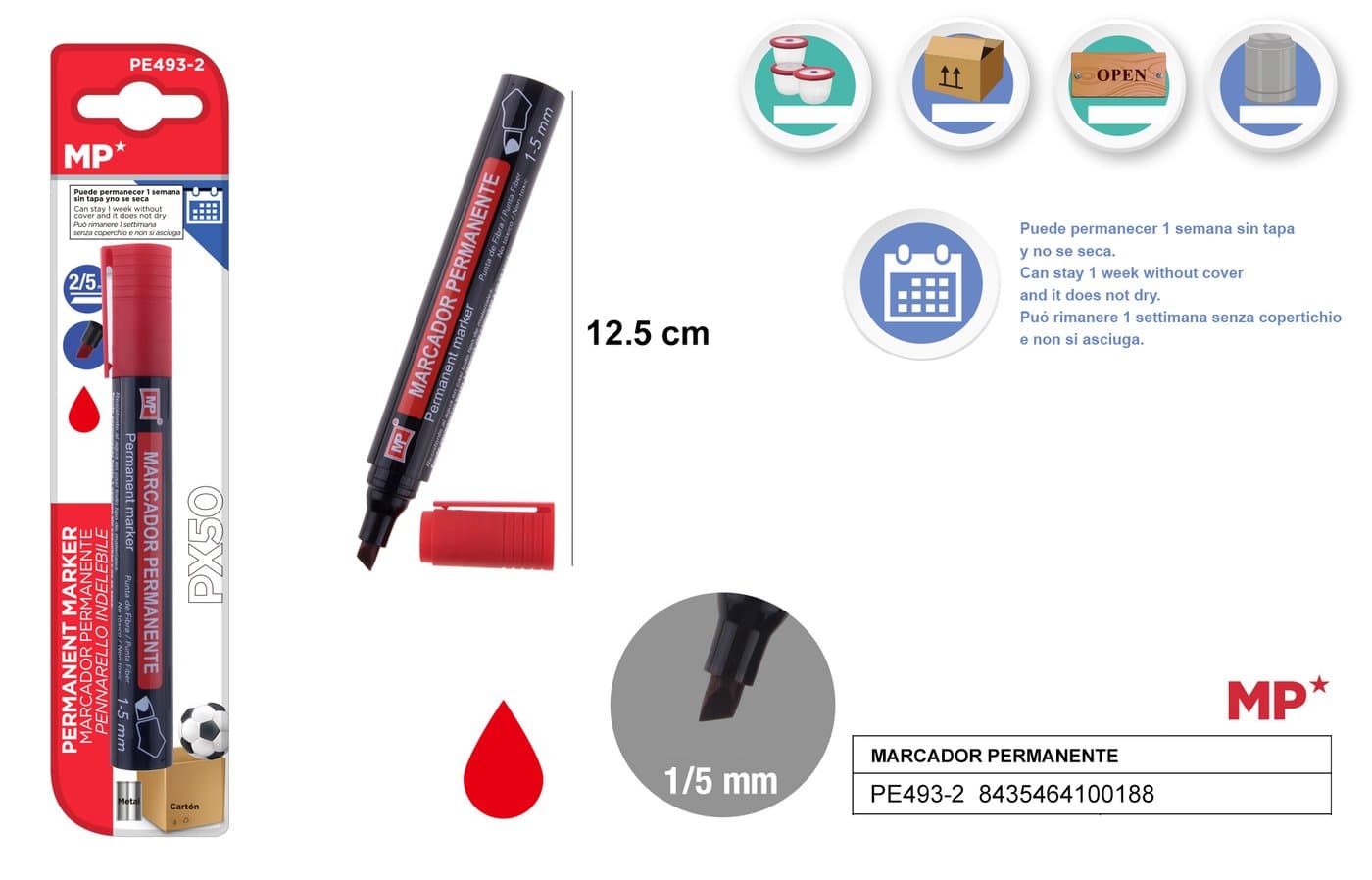 Marker permanentny NO DRY 1-5MM MP