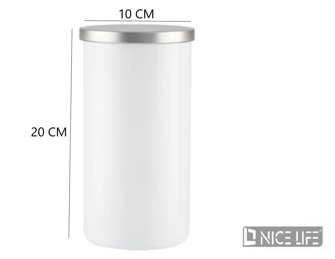 Pojemnik biały ze srebrnym deklem 1210ml