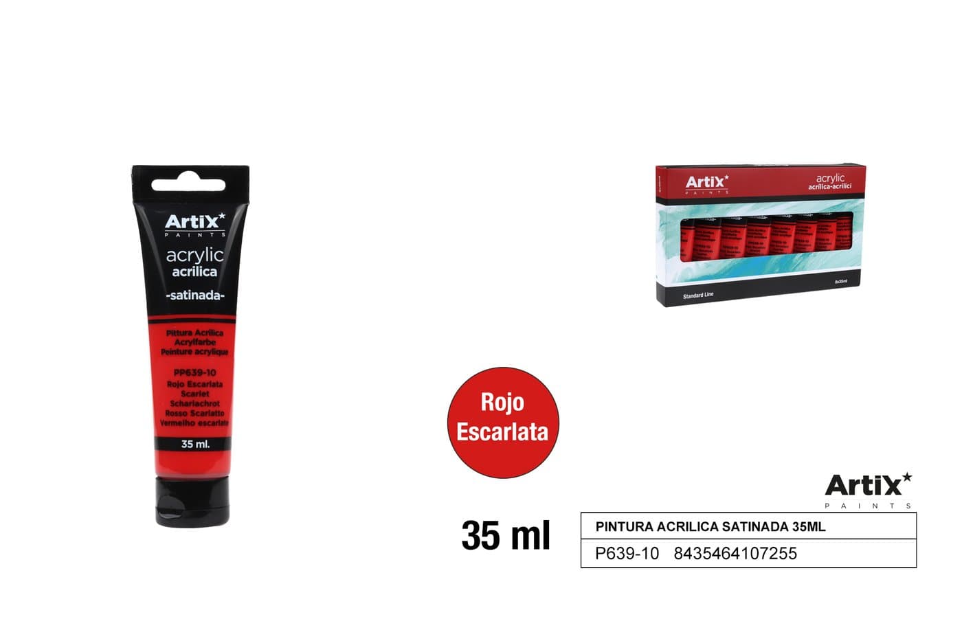 Farba akrylowa szkarłatnoczerwona 35 ml
