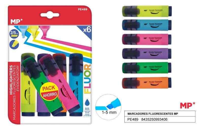 Zakreślacz fluorescencyjny 6 sztop. 1-5MM MP