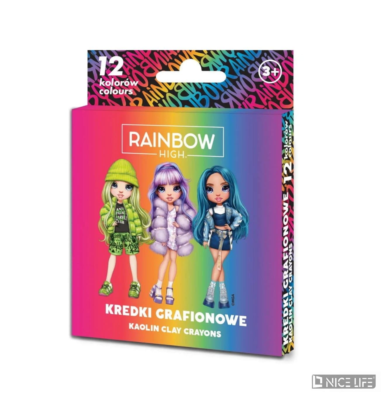 Kredki grafionowe okrągłe Rainbow High - 12 kolorów