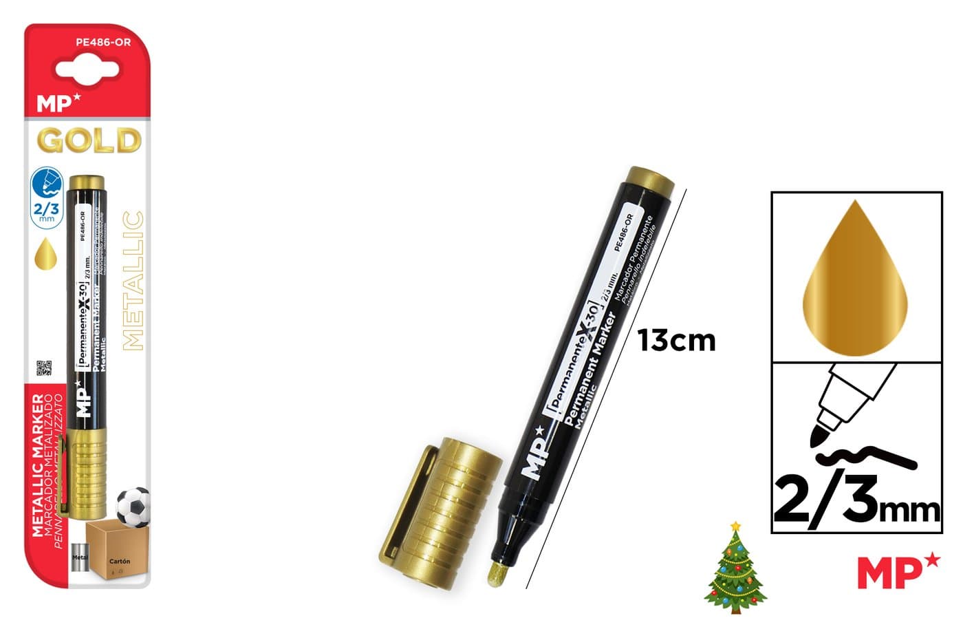 Marker metaliczny złoty 2–3 mm